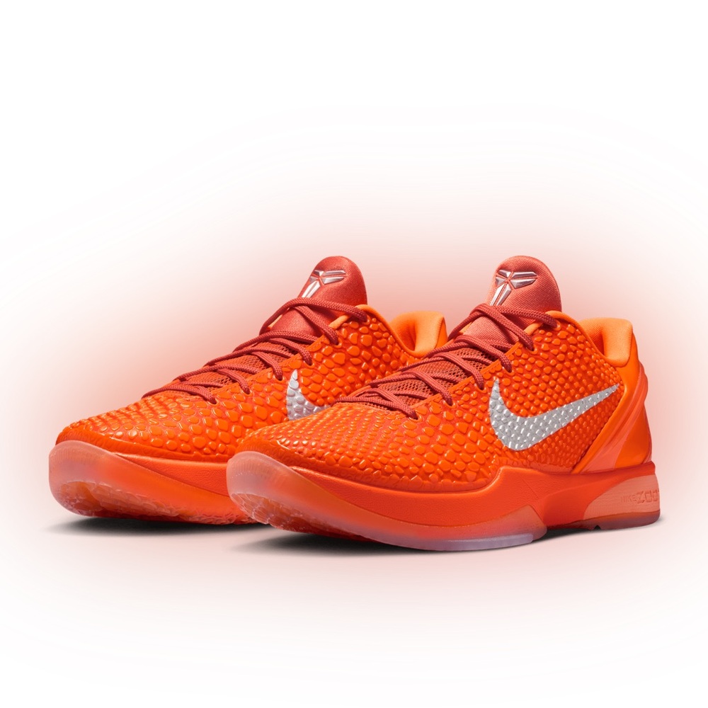 Kobe 6 total orange with Silver Swoosh